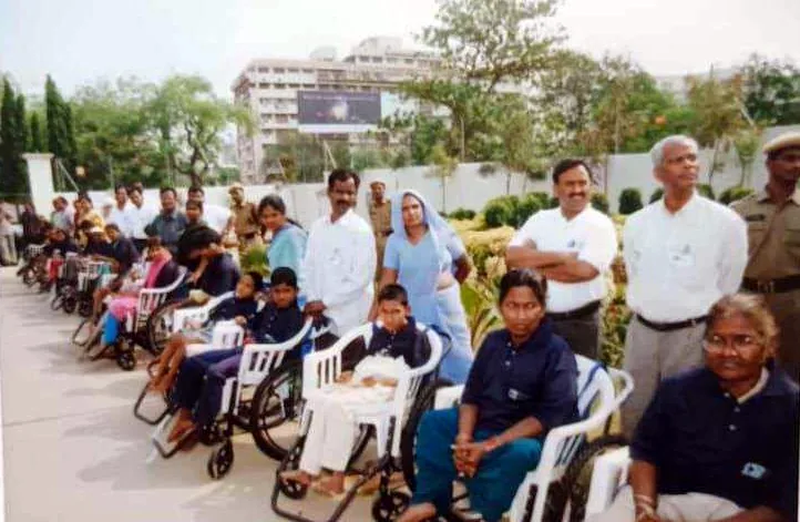 Wheelchairs distributed to people with disabilities